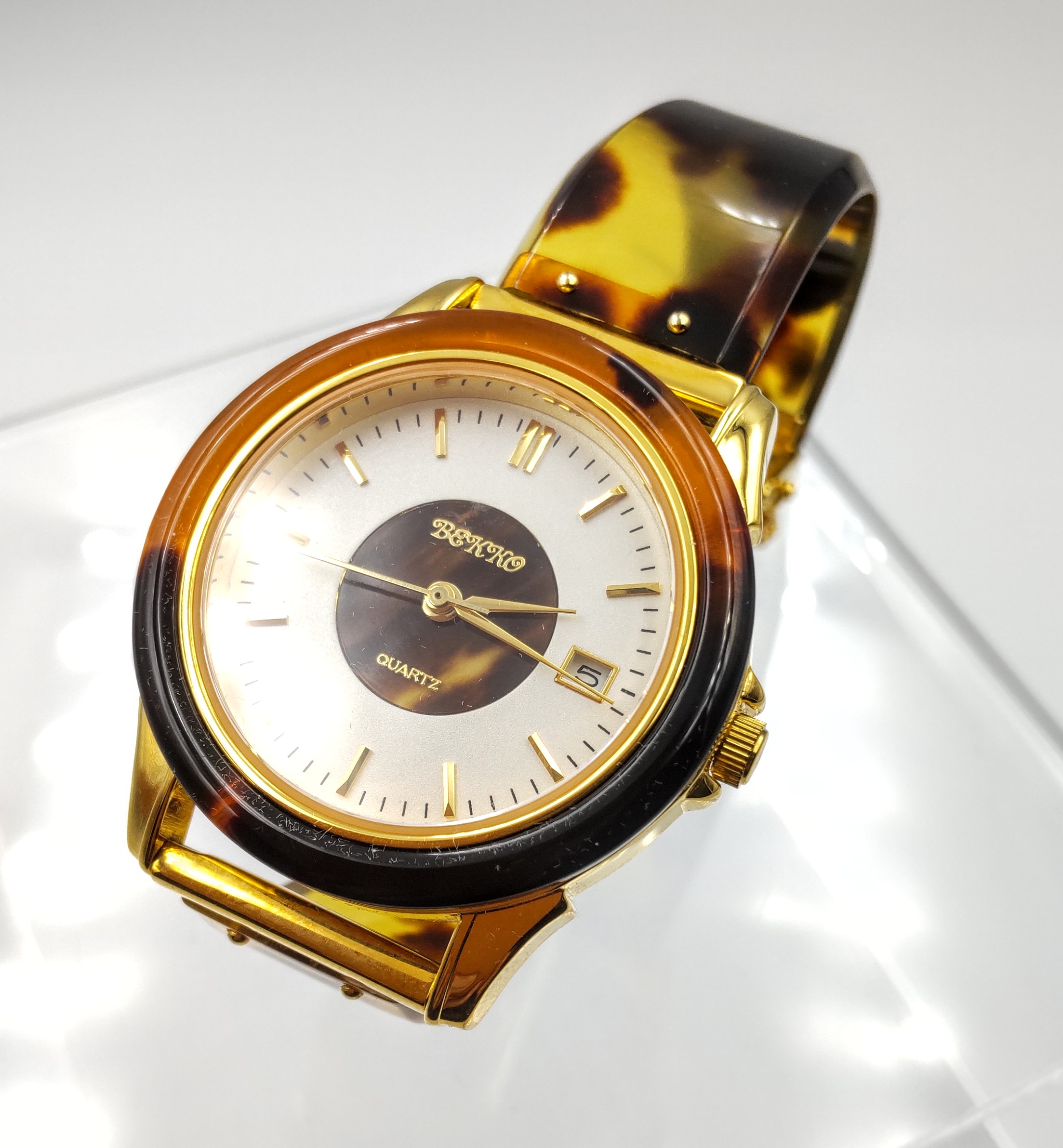 【セール】本べっ甲国産腕時計ユニセックス　新品未使用